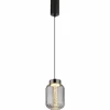 Suspension Verre Fumé-Luminaires Globo Lighting Fluoro Suspension LED Noir, 1 lumière