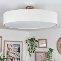 Lampes En Tissu-hofstein Foggia Plafonnier Nickel mat, 3 lumières