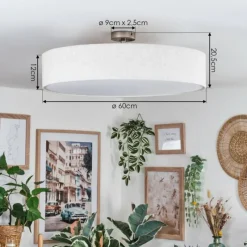 Lampes En Tissu-hofstein Foggia Plafonnier Nickel mat, 3 lumières