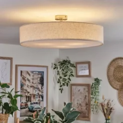 Lampes En Tissu-hofstein Foggia Plafonnier Nickel mat, 3 lumières