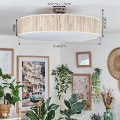 hofstein Foggia Plafonnier Nickel mat, 3 lumières