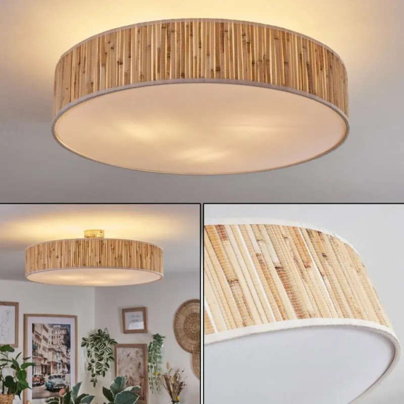 Lampes En Tissu-hofstein Foggia Plafonnier Nickel mat, 3 lumières