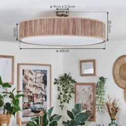 Lampes En Tissu-hofstein Foggia Plafonnier Nickel mat, 3 lumières