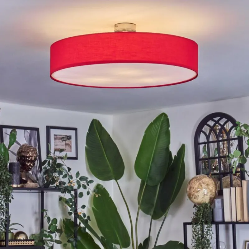 Lampes En Tissu-hofstein Foggia Plafonnier Nickel mat, 3 lumières