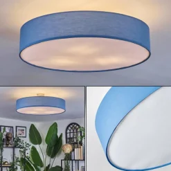 Lampes En Tissu-hofstein Foggia Plafonnier Nickel mat, 3 lumières