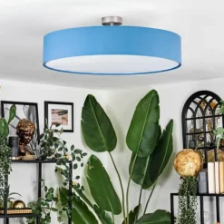 Lampes En Tissu-hofstein Foggia Plafonnier Nickel mat, 3 lumières