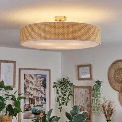 Lampes En Tissu-hofstein Foggia Plafonnier Nickel mat, 3 lumières