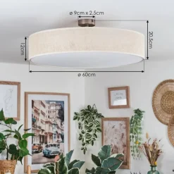 Lampes En Tissu-hofstein Foggia Plafonnier Nickel mat, 3 lumières