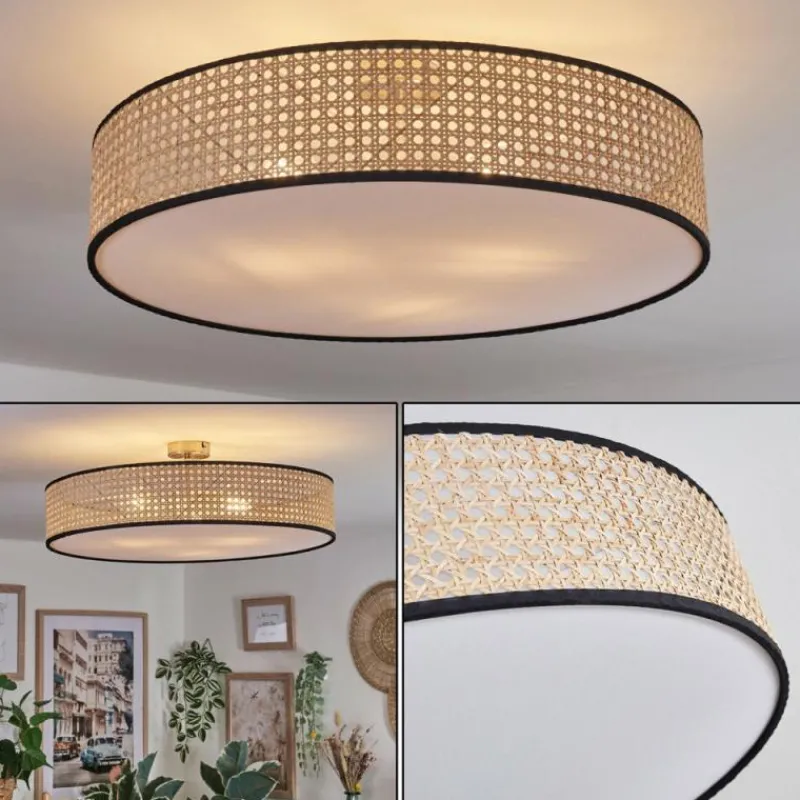 Lampes En Tissu-hofstein Foggia Plafonnier Nickel mat, 3 lumières