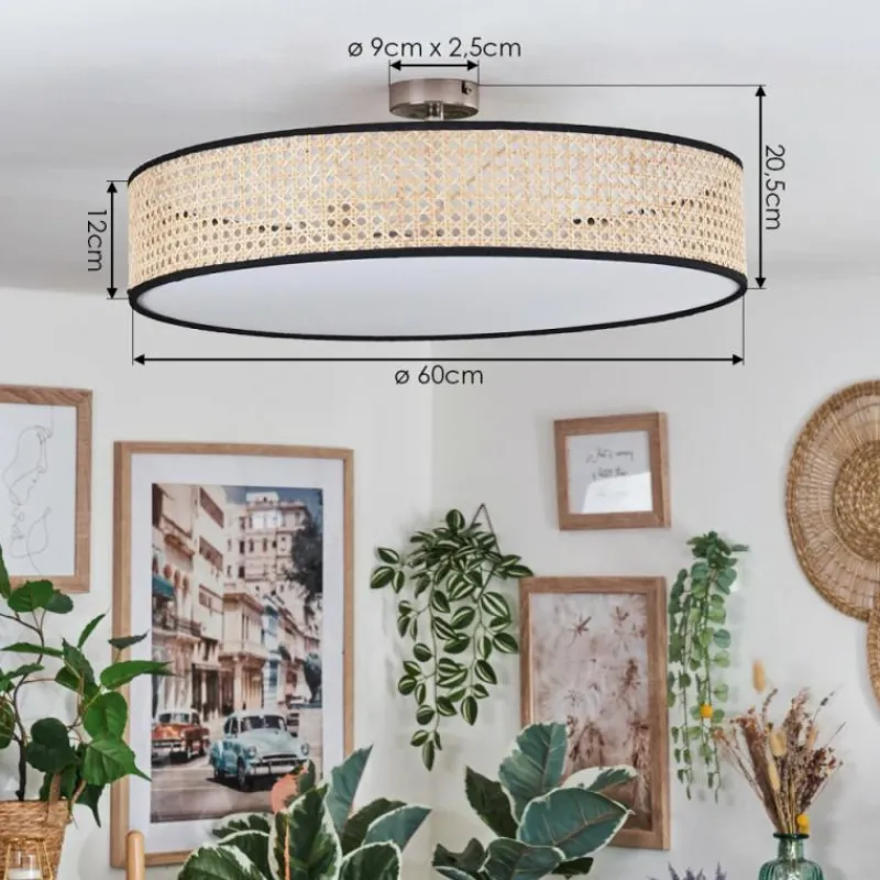 Lampes En Tissu-hofstein Foggia Plafonnier Nickel mat, 3 lumières