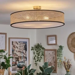 Lampes En Tissu-hofstein Foggia Plafonnier Nickel mat, 3 lumières