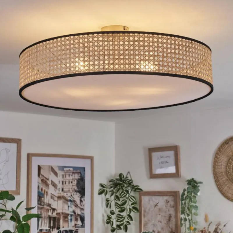 Lampes En Tissu-hofstein Foggia Plafonnier Nickel mat, 3 lumières