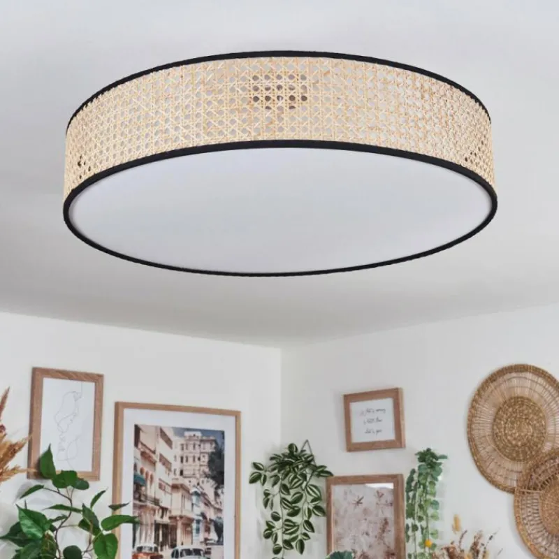 Lampes En Tissu-hofstein Foggia Plafonnier Nickel mat, 3 lumières