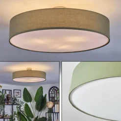 Lampes En Tissu-hofstein Foggia Plafonnier Nickel mat, 3 lumières