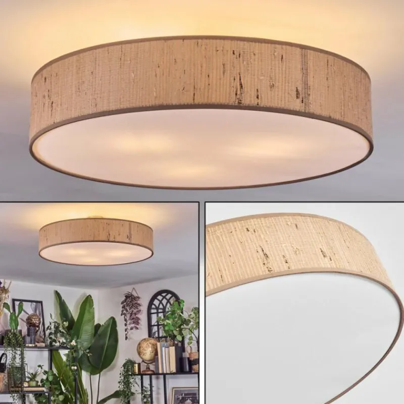 Lampes En Tissu-hofstein Foggia Plafonnier Nickel mat, 3 lumières