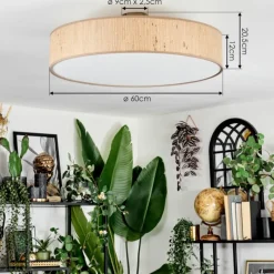 Lampes En Tissu-hofstein Foggia Plafonnier Nickel mat, 3 lumières