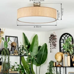 Lampes En Tissu-hofstein Foggia Plafonnier Nickel mat, 3 lumières