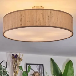 Lampes En Tissu-hofstein Foggia Plafonnier Nickel mat, 3 lumières