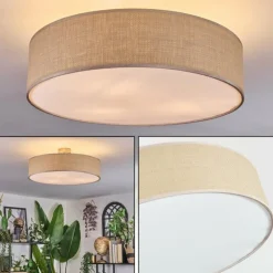 Lampes En Tissu-hofstein Foggia Plafonnier Nickel mat, 3 lumières