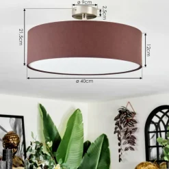 Lampes En Tissu-hofstein Foggia Plafonnier Nickel mat, 3 lumières