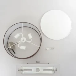 Lampes En Tissu-hofstein Foggia Plafonnier Nickel mat, 3 lumières