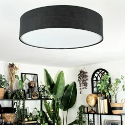 Lampes En Tissu-hofstein Foggia Plafonnier Nickel mat, 3 lumières