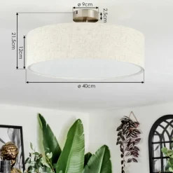 hofstein Foggia Plafonnier Nickel mat, 3 lumières