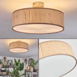 Lampes En Tissu-hofstein Foggia Plafonnier Nickel mat, 3 lumières