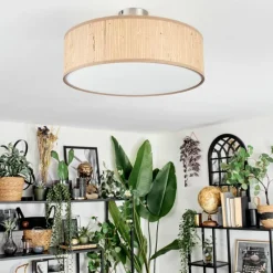 Lampes En Tissu-hofstein Foggia Plafonnier Nickel mat, 3 lumières