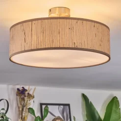 Lampes En Tissu-hofstein Foggia Plafonnier Nickel mat, 3 lumières