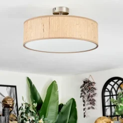 Lampes En Tissu-hofstein Foggia Plafonnier Nickel mat, 3 lumières