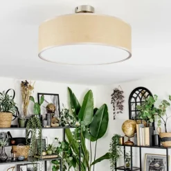 Lampes En Tissu-hofstein Foggia Plafonnier Nickel mat, 3 lumières