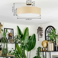 Lampes En Tissu-hofstein Foggia Plafonnier Nickel mat, 3 lumières