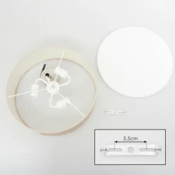 Lampes En Tissu-hofstein Foggia Plafonnier Nickel mat, 3 lumières