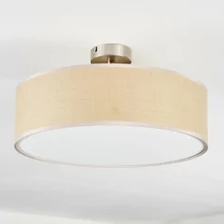 Lampes En Tissu-hofstein Foggia Plafonnier Nickel mat, 3 lumières