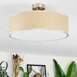 Lampes En Tissu-hofstein Foggia Plafonnier Nickel mat, 3 lumières