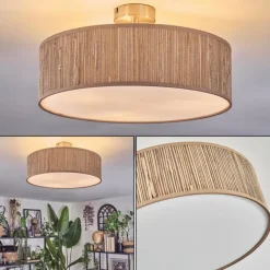 Lampes En Tissu-hofstein Foggia Plafonnier Nickel mat, 3 lumières