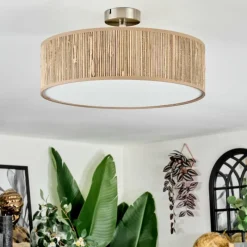 Lampes En Tissu-hofstein Foggia Plafonnier Nickel mat, 3 lumières