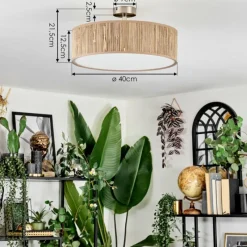 Lampes En Tissu-hofstein Foggia Plafonnier Nickel mat, 3 lumières