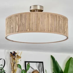 Lampes En Tissu-hofstein Foggia Plafonnier Nickel mat, 3 lumières