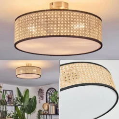Lampes En Tissu-hofstein Foggia Plafonnier Nickel mat, 3 lumières