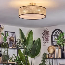 Lampes En Tissu-hofstein Foggia Plafonnier Nickel mat, 3 lumières