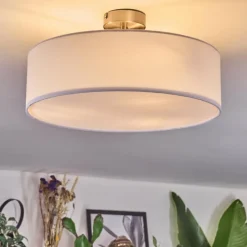 Lampes En Tissu-hofstein Foggia Plafonnier Nickel mat, 3 lumières