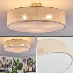 Lampes En Tissu-hofstein Foggia Plafonnier Nickel mat, 3 lumières
