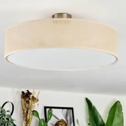 Lampes En Tissu-hofstein Foggia Plafonnier Nickel mat, 3 lumières