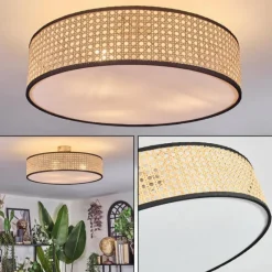 Lampes En Tissu-hofstein Foggia Plafonnier Nickel mat, 3 lumières