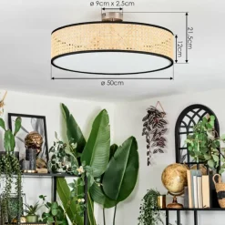 Lampes En Tissu-hofstein Foggia Plafonnier Nickel mat, 3 lumières