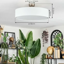 Lampes En Tissu-hofstein Foggia Plafonnier Nickel mat, 3 lumières