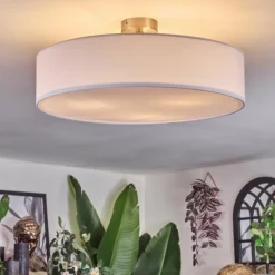 Lampes En Tissu-hofstein Foggia Plafonnier Nickel mat, 3 lumières