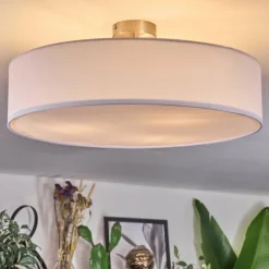 Lampes En Tissu-hofstein Foggia Plafonnier Nickel mat, 3 lumières
